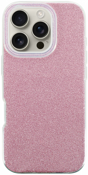 Apple iPhone 16 Pro szilikon tok csillogó hátlap rózsaszín