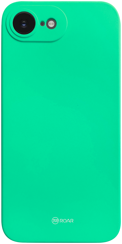 Apple iPhone 16e (SE 2025) szilikon tok gyári ROAR kameravédővel mentazöld