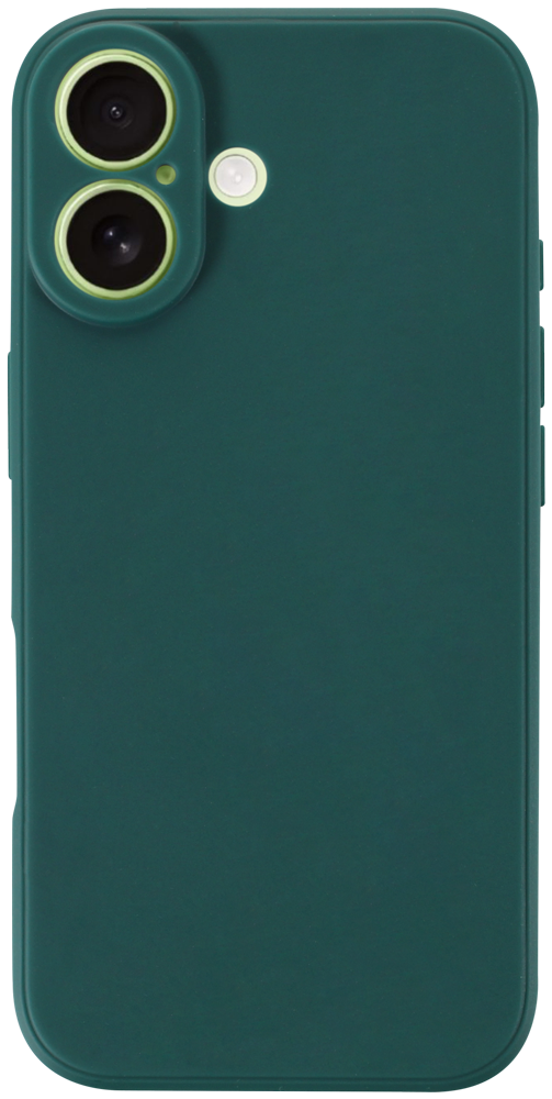 Apple iPhone 17 szilikon tok kameravédővel matt sötétzöld