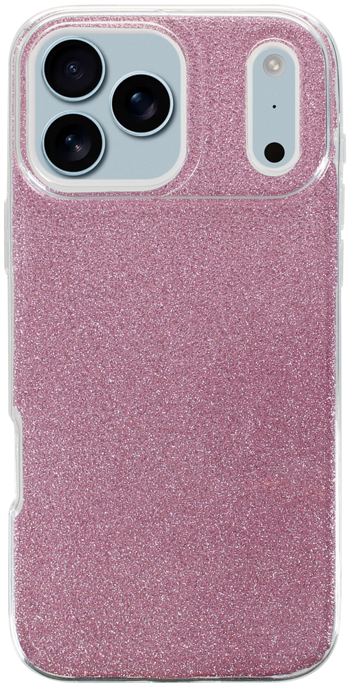 Apple iPhone 17 Pro Max  szilikon tok csillogó hátlap rózsaszín