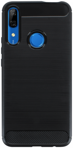 Huawei P Smart Z ütésálló szilikon tok szálcsiszolt-karbon minta légpárnás sarok fekete