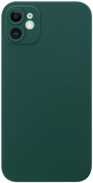 Apple iPhone 11 szilikon tok kameravédővel matt sötétzöld