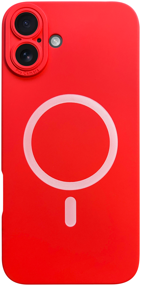 Apple iPhone 16 Plus szilikon tok gyári MagSafe kameravédővel piros